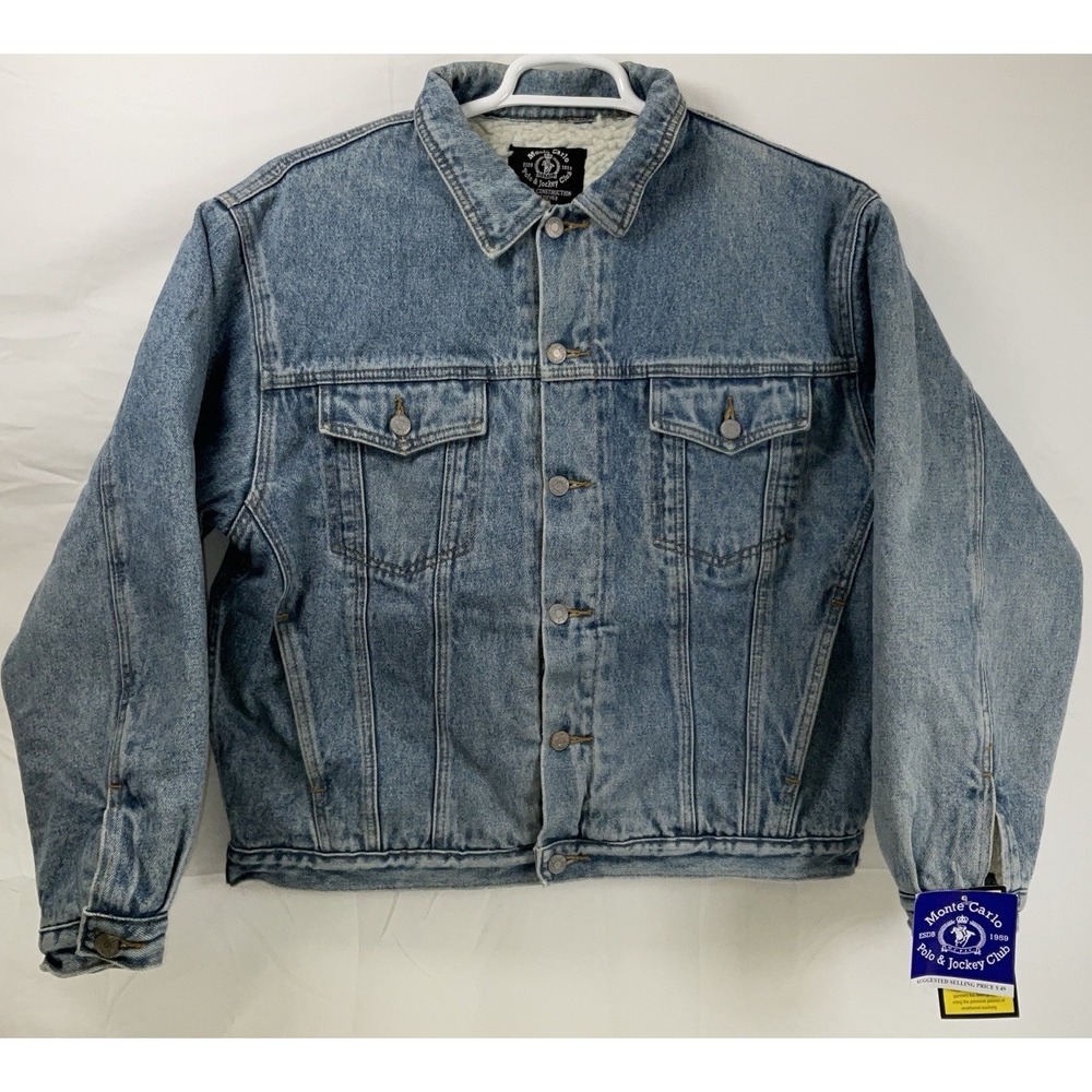NWT Men's Monte Carlo Polo & Jockey Club Sherpa Lined Denim Trucker Jacket‎ - XL